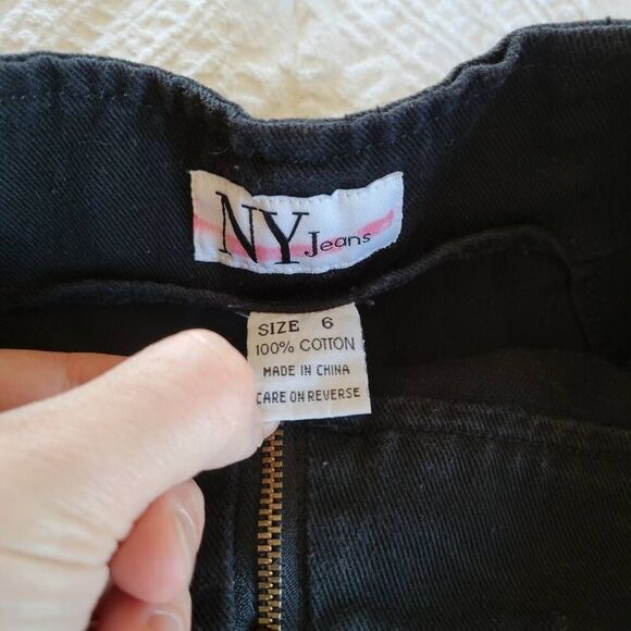 NY Jeans Black Cotton Skort Women’s Size 6 Y2K Shorts Wrap - Picture 4 of 8